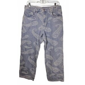 THISISNEVERTHAT Men's Paisley Printed Denim Jeans Size Medium